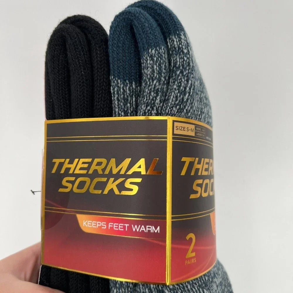 Thermal Socks 2-Pack Insulating Crew Socks Co(Z) sz S/M Men's 4-8/ Women's 5-9